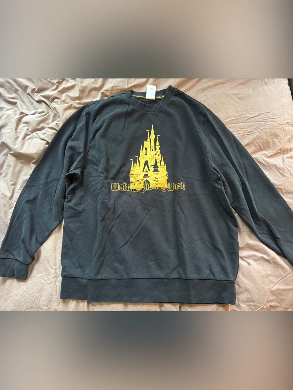 Walt Disney World Black Crewneck with Gold lettering and Castle